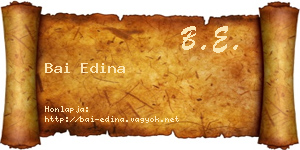 Bai Edina névjegykártya